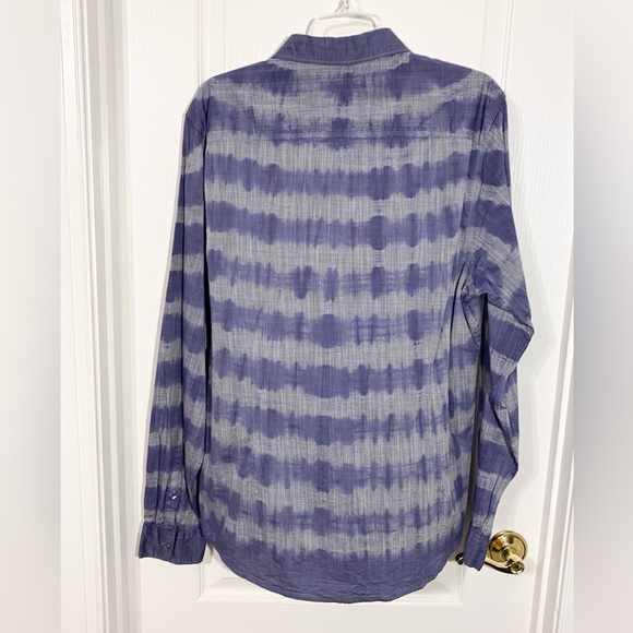 NWT Guess Dillon Hawaiian Blue Tie-Dye Shirt L - Picture 3 of 11